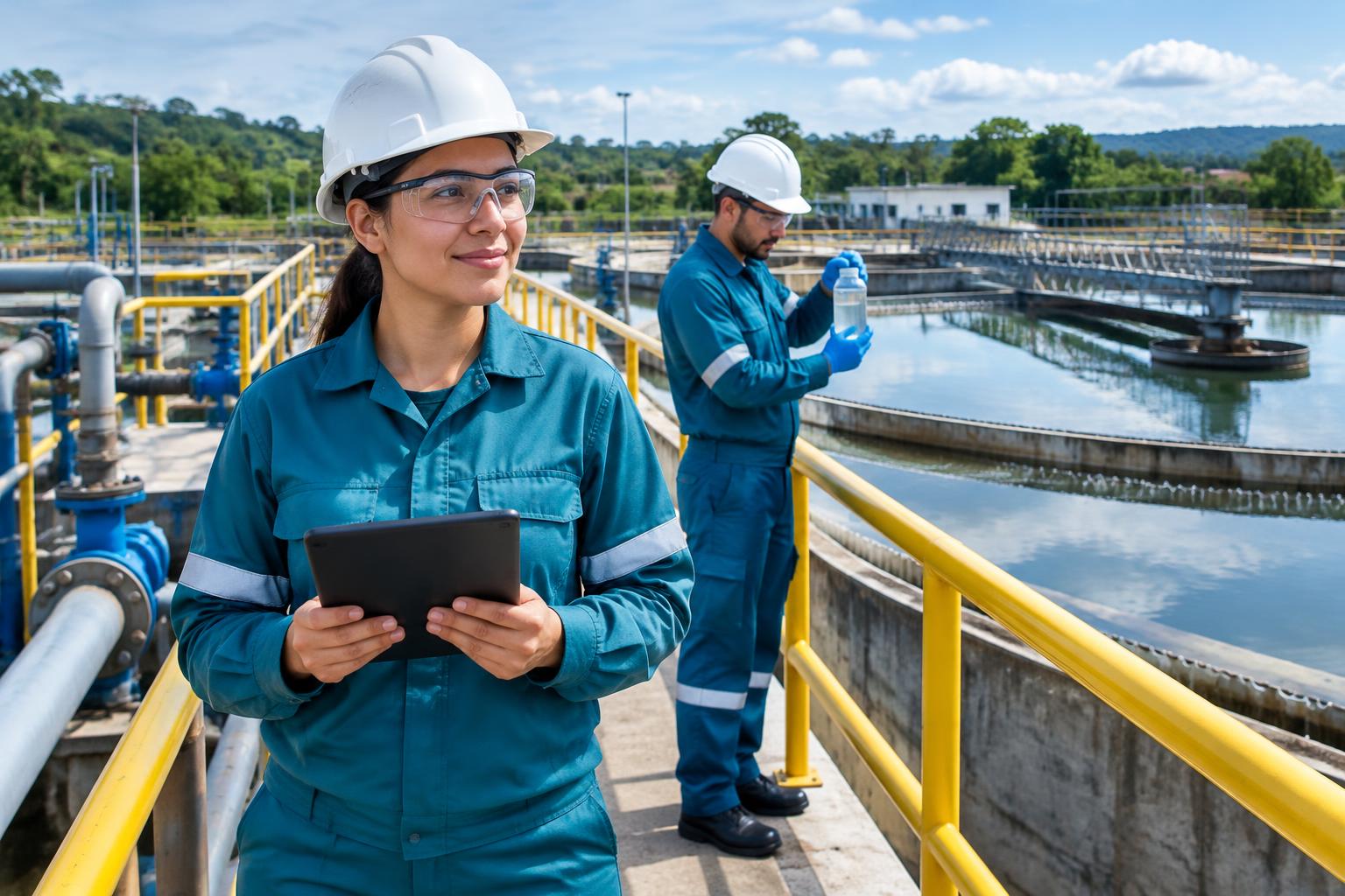 Técnica utiliza tablet em estação de tratamento de águas